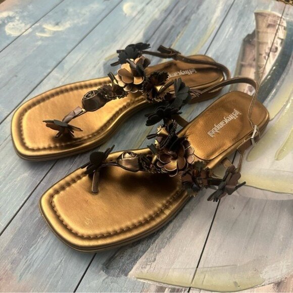 Jeffrey Campbell Copper Floral Embellished Sandals Women’s Size 9 - Picture 2 of 10